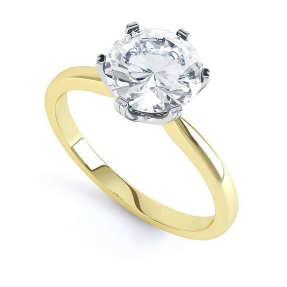 IGI 2.0 CT Six Claw Round Solitaire Diamond Engagement Ring In 14k Gold,H-VS1,EX - Picture 4 of 12
